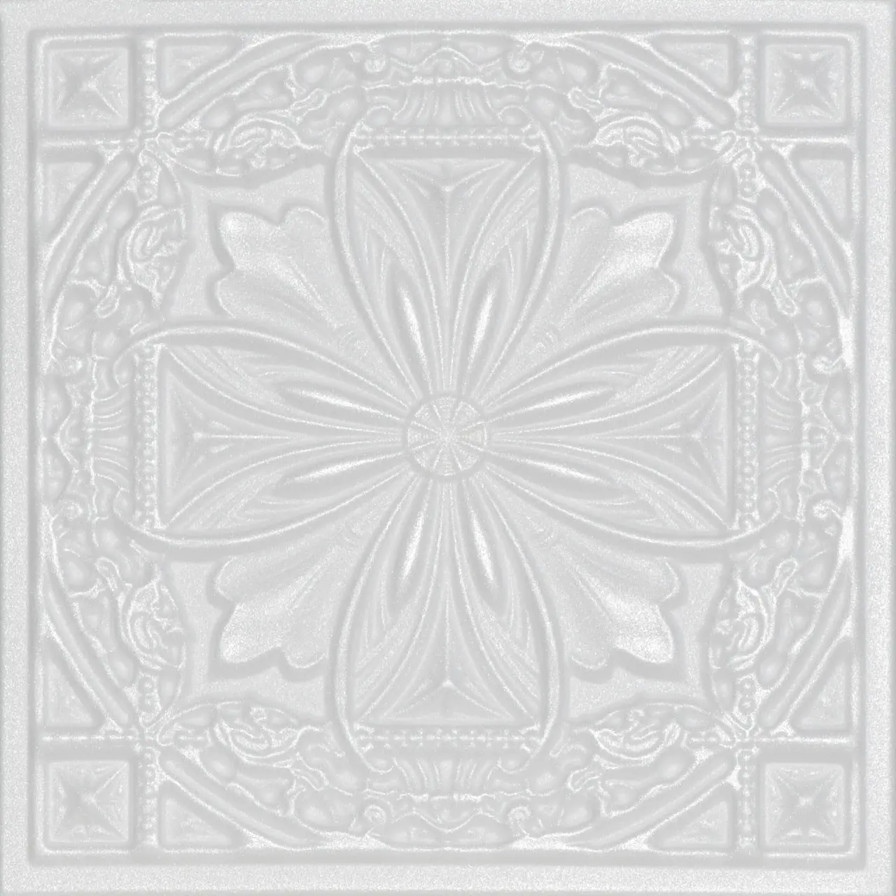 A La Maison Ceilings Lucas's Shield Elegant Styrofoam Glue-up Decorative Ceiling Tiles - 20 in x 20 in, Lightweight, Durable, Easy to Install, Home Use, Commercial Use, #R124, Pack of 8 (21.6 sqft)