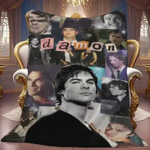 Ian Somerhalder Themed Damon Fleece Blanket - a Soft And Warm Fleece Throw, Perfect for Sofas, Living Rooms, Bedrooms, All Seasons, Offices, Camping, Yoga, Travel, Decorative Plush Blanket, Suitable as a gift sizes 60*80,30*40 ,40*50 50*60