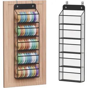 Over The Door Hat Organizer for Baseball Caps, Large Storage 72 Caps Hat Rack for Closet Wall, Deep Pockets  Hat Holder with 2 Hooks, Black