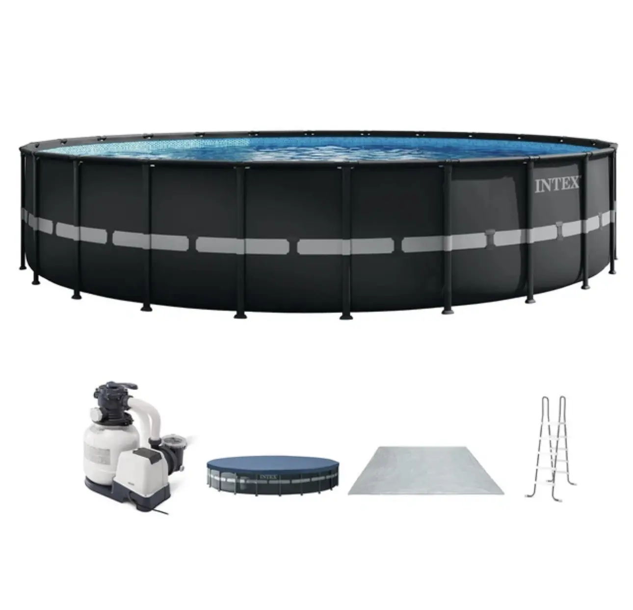INTEX Ultra XTR 24ft x 52in Round Frame Above Ground Swimming Pool Set with Pump