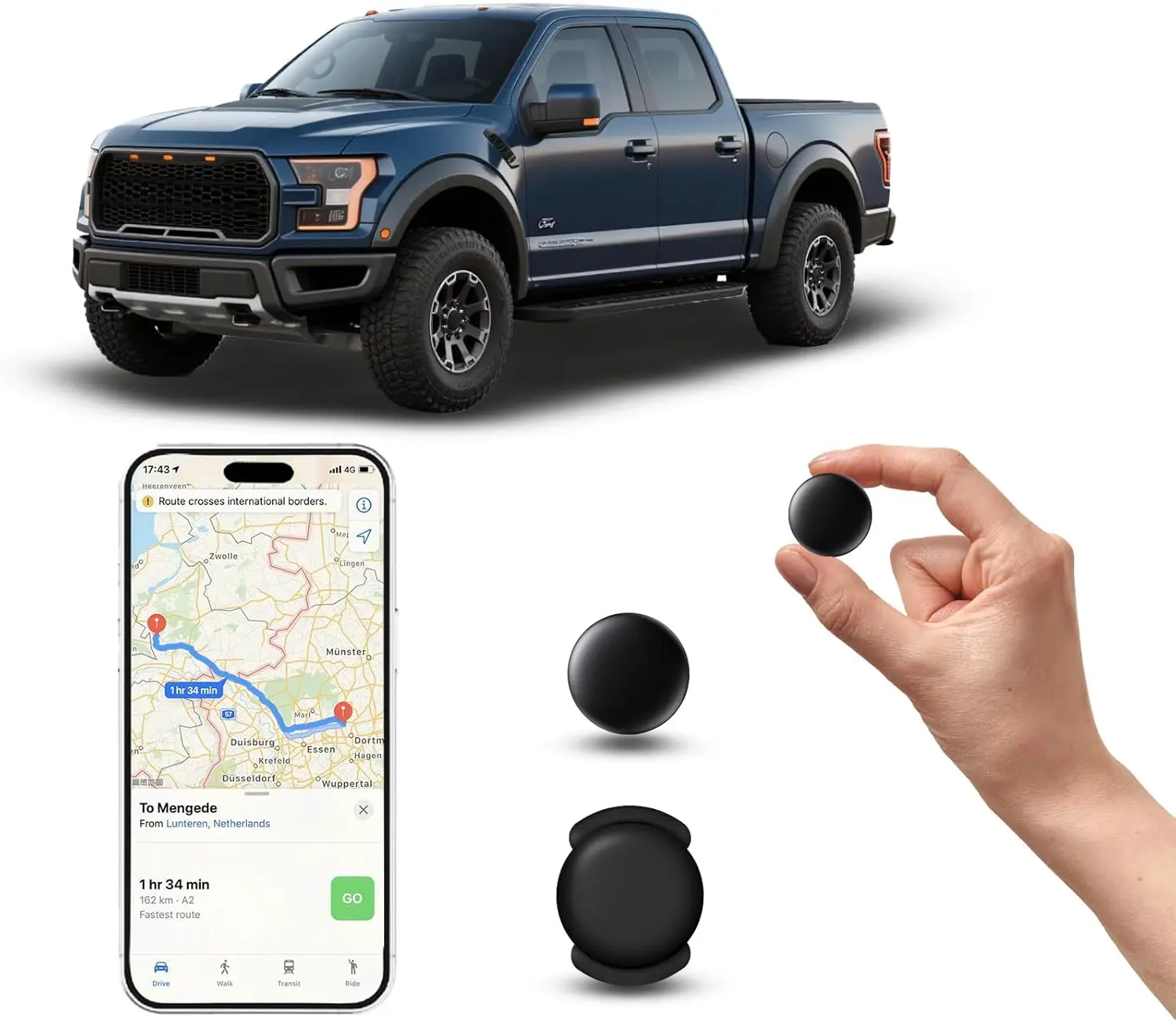 Mini GPS Tracker for Vehicles – Real-Time GPS Tracking for Kids, SummerVibes，Works with Apple Find My, Vehicle Locator, No SIM Required (Glossy) Smart GPS Tracker for Keys and Items tracker  device io system