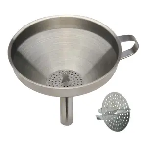 Stainless Steel Funnel w/Strainer