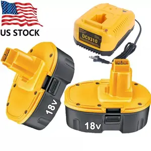 2-Pack 5.5Ah 18V Cordless Tool Batteries with Charger Combo, Replacement for DeWalt DC9310 Charger, DC9096, DC9099, DC9098, DW9099, DW9098