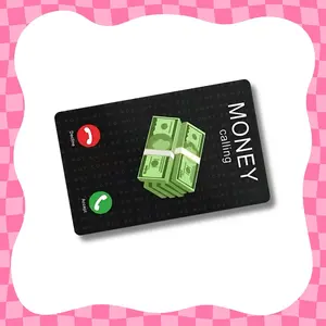 Money Calling Card Skin - Super Cute & Durable Vinyl Sticker- Water-Resistant & Versatile for Various Card Sizes