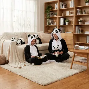 Unisex Adult Polar Fleece Onesie Pajamas - Animal Cosplay One Piece Halloween Costume Homewear, Warm Soft Comfortable Loungewear for Sleeping, Party, Christmas, Cute Funny Family Matching Outfit