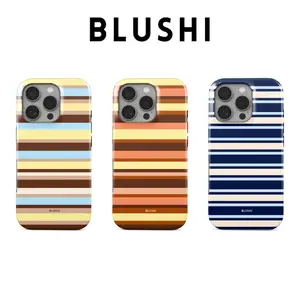 Blushi iPhone Case | STRIPED | Aesthetic Cover for iPhone 17/16/15/14/13/12/11 All Series | MagSafe Compatible & Wireless Charging Ready | Durable & Stylish | Gift for Teen Girls, Her And Lover