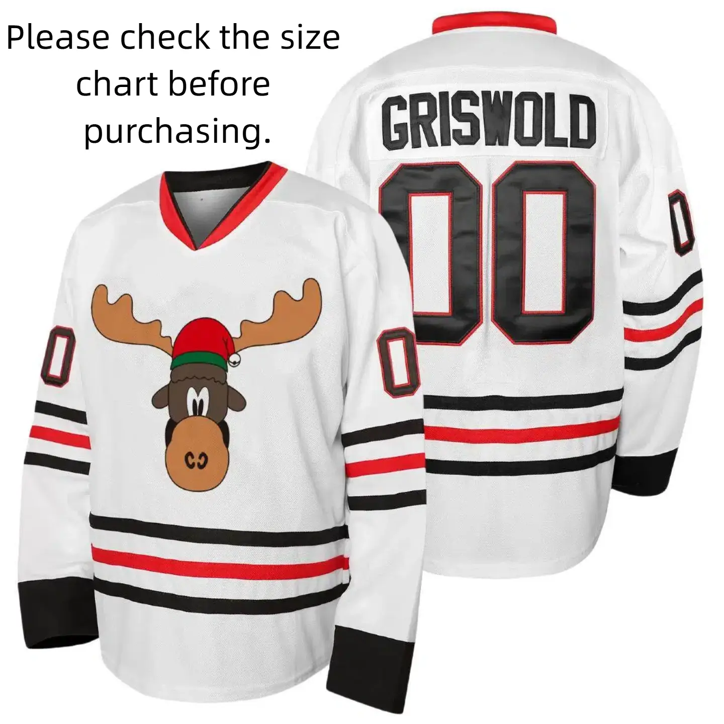 Griswold Moose Clark #00 Christmas Hockey Jersey – X-Mas Vacation Stitched Letters & Numbers, Fan Apparel, Breathable Polyester,Christmas gifts UglySweater tiktokshopbacktoschool