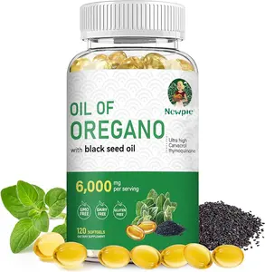 Oregano Oil 6000 mg (per serving) with Black Seed Oil —Immune Repair, Detox, Anti-Inflammatory, Eases Bloating — 120 Count