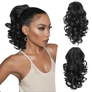 Elegant Claw-Shaped Hairpin Ponytail 12 Inches Short Curly Wavy Style Artificial Wig Cap Easy Install Daily Wear Versatile Hairpiece Synthetic Hair Wig Topper Braids outdoorfun