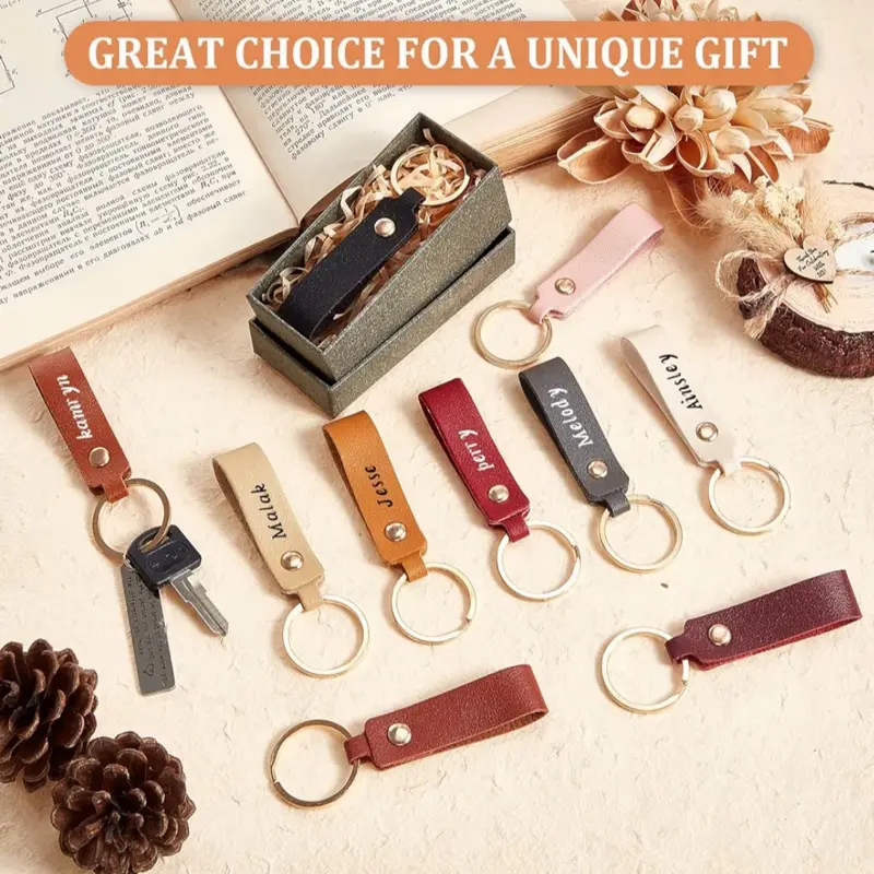 Leather Keychain Engraved both sides