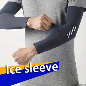 Unisex Ice Silk Sports Arm Sleeves - Lightweight, Breathable, Cooling, Sweat-Absorbent, UV-Shielding, Secure Hold Sun Protection Arm Covers for Cycling, Running