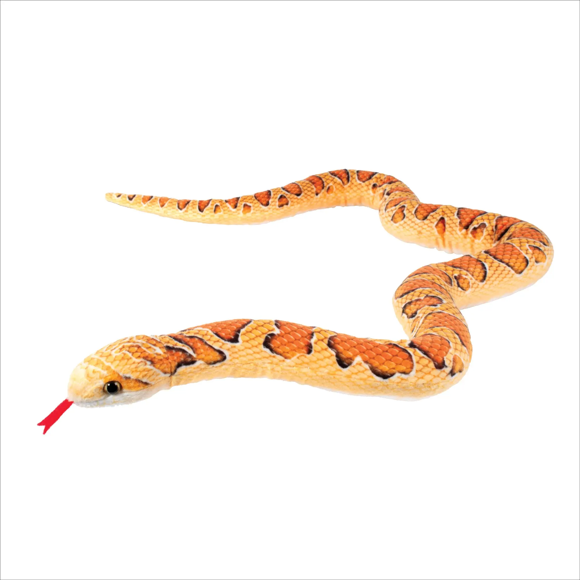 Real Planet™ Orange Curved Snake Realistic Plush Stuffed Animal