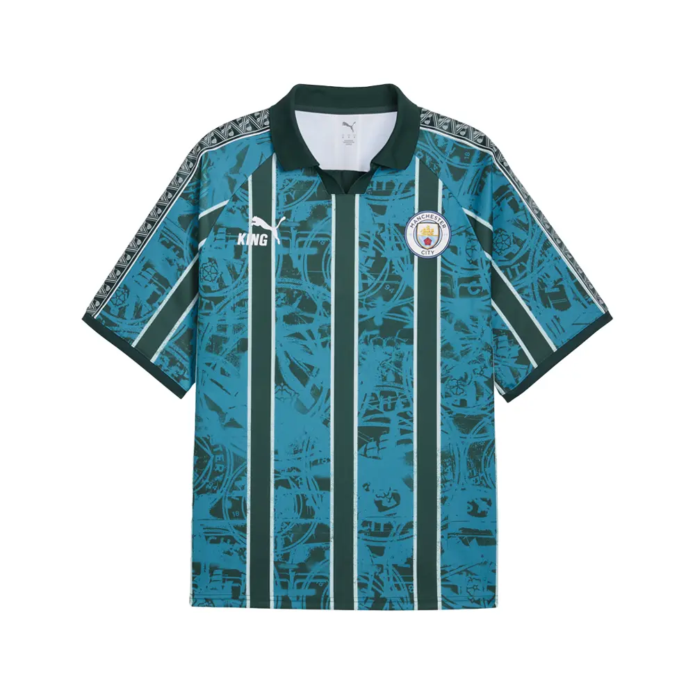 PUMA Mens Manchester City King Retro Crew Neck Short Sleeve Jersey Casual - Blue
