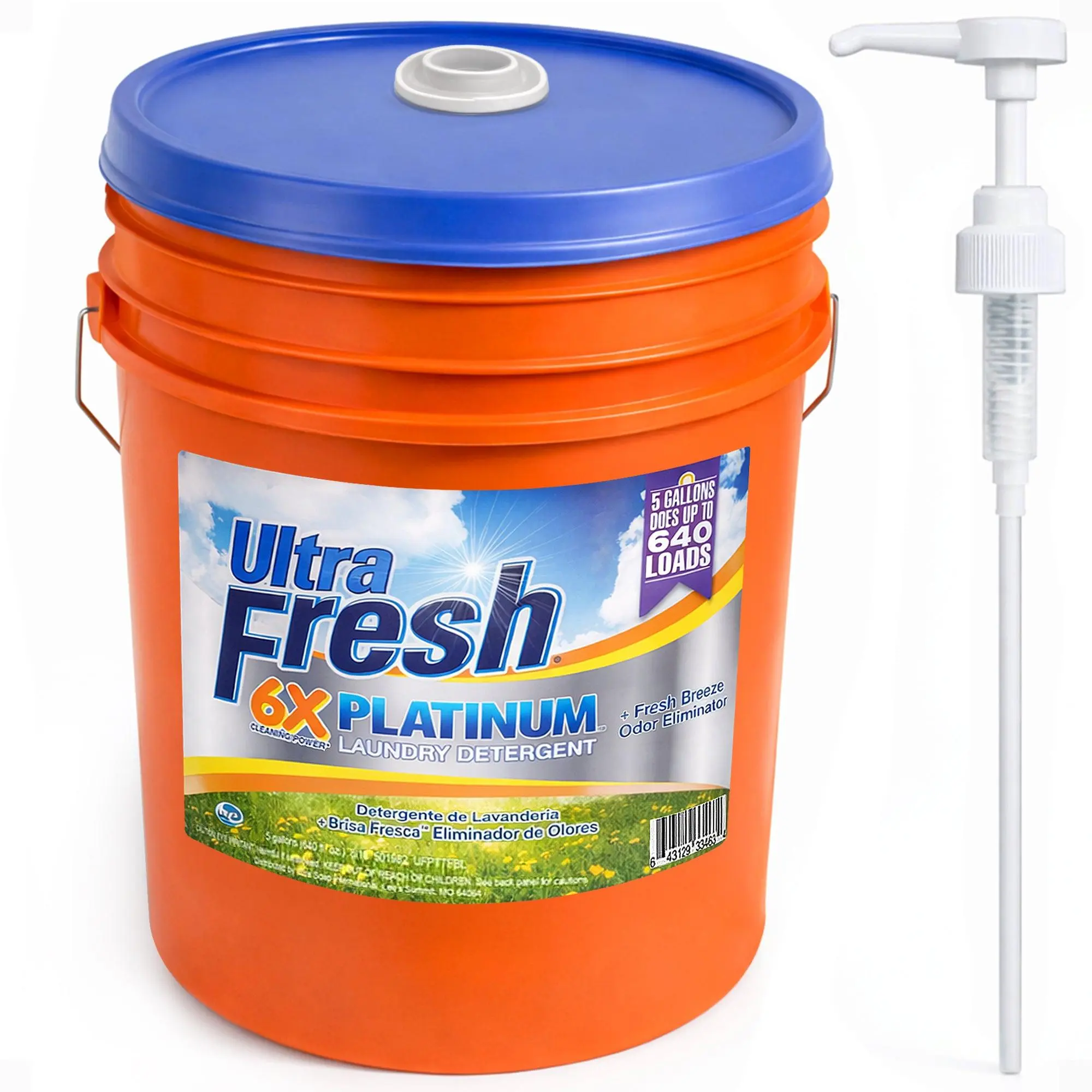 Ultra Fresh 6X Platinum Laundry Detergent, Up to 640 Loads, Fresh Breeze, 5 Gal Ultra Fresh 6X Platinum Laundry Detergent, Up to 640 Loads, Fresh Breeze, 5 Gal