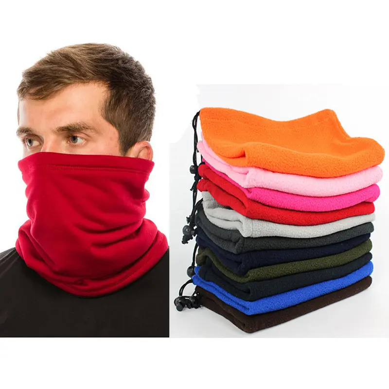 Windproof Polar Fleece Neck Gaiter for Adults, Breathable Polyamide Balaclava Face Mask for Skiing with Adjustable Drawstring Fit, Unisex, Uv-Protective, Wind-Resistant, Balaclava Face Covers & Mask