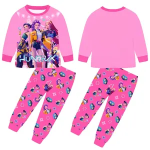 Pajama Set Girls' Anime Pajamas & Cosplay Costume Two-Piece Set Children's Pajamas 4-12 Years Old Super Soft and Comfortable Fashionable Pattern