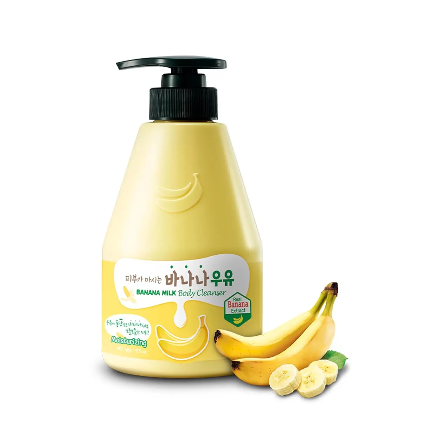 Kwailnara Banana Milk Body Wash – Korean Body Wash with Banana Extract for Soft, Hydrated Skin 560 g / 19.75 oz.