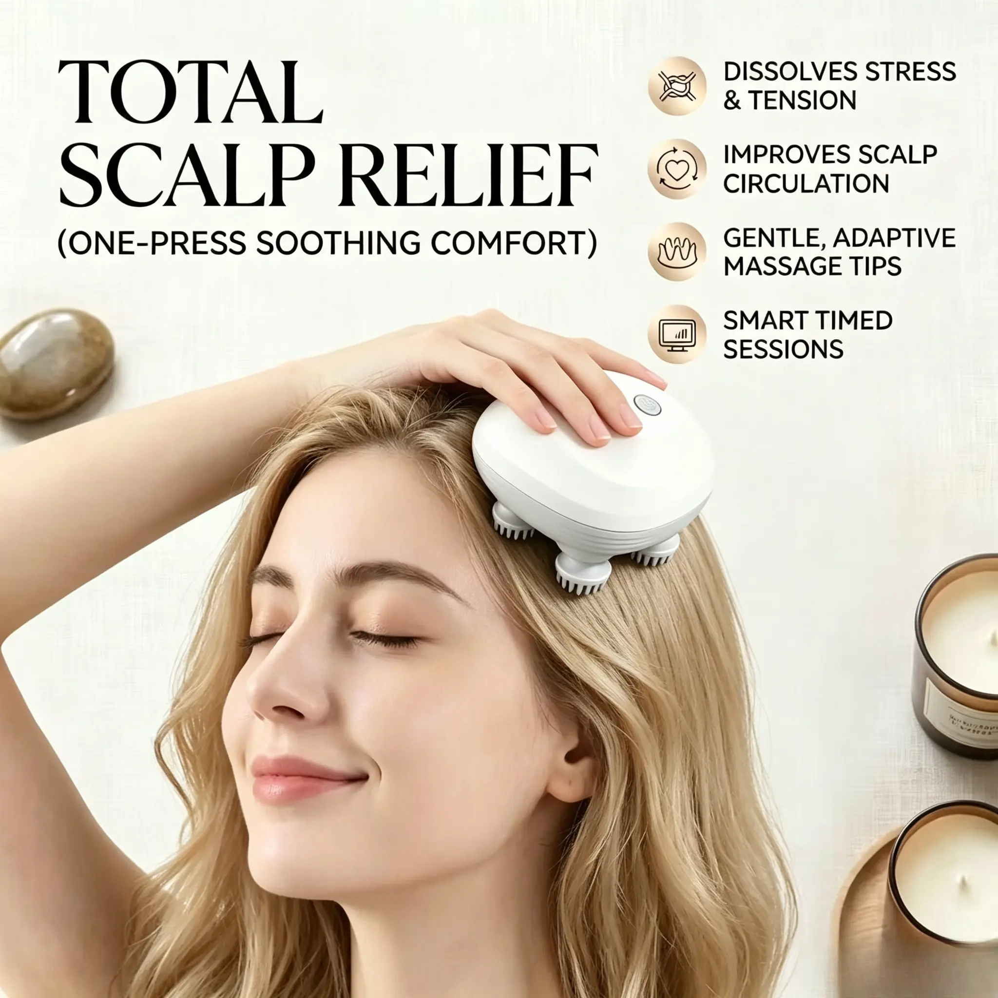 Silicone Scalp Scratcher Massager – Cordless & Waterproof, 3 Vibration Modes, Portable Design, Deep Cleanse, Boost Blood Flow, Perfect Gift for Loved Ones