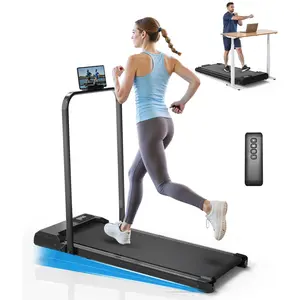 Walking Pad Treadmill with Incline - 8% Incline Walking Pad with Handle Bar - Foldable Under Desk Treadmill for Home with 300 Lbs Capacity - Jogging Machine with Quiet Brushless, App & Remote
