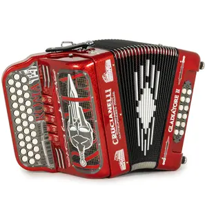 Crucianelli Gladiator II 5 Switch EAD Accordion in Red Glitter with White