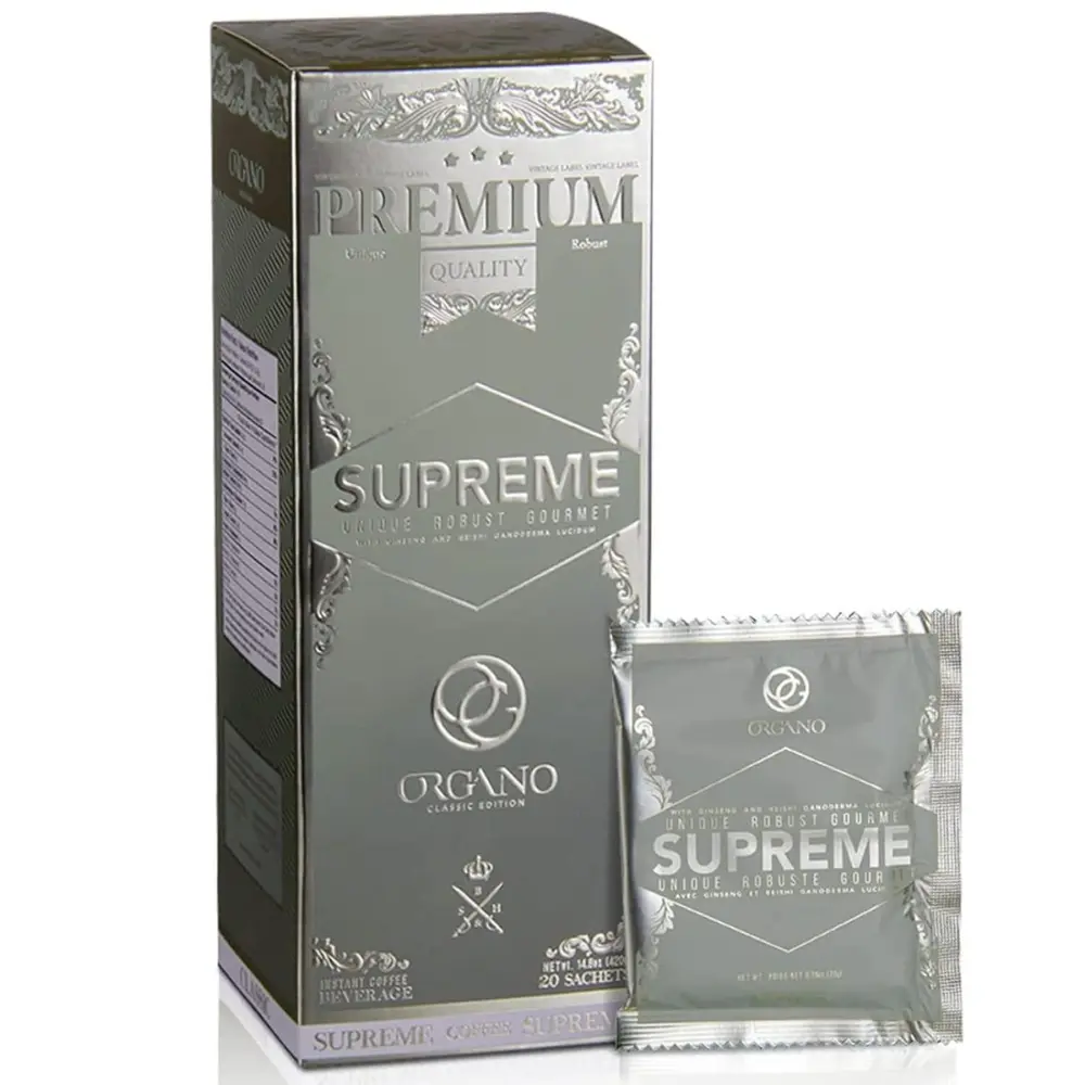ORGANO Gold Cafe Supreme | 100% Certified Ganoderma Extract Sealed | 20 Sachets