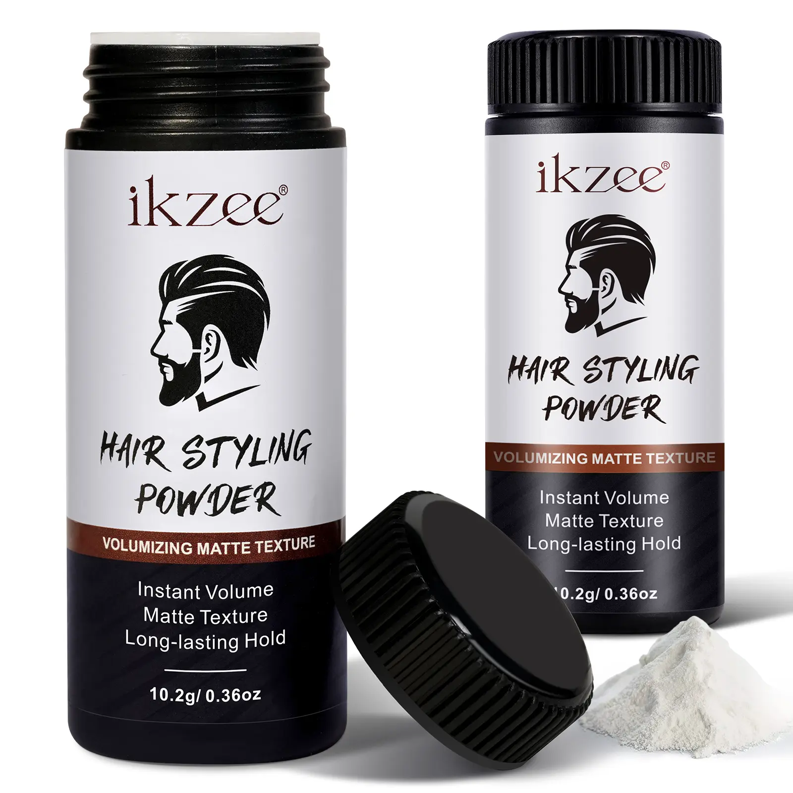 ikzee Men's Hair Texture Powder - 10g, Instant Lift, Volume Boost, Mattifying Hold, Non-Sticky, Grease-Free, Oil Control Haircare Product, Voluminous Hair, Boosted, Adults, Hair Styling Powders