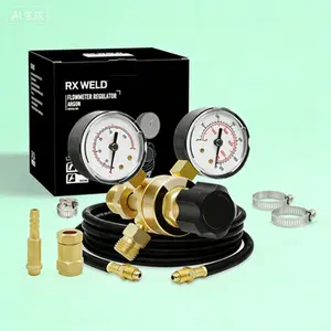 Argon Gas Regulator with Gauge, CGA580 Inlet Connection for MIG TIG Welding, High Flow Precision Control, Welding Equipment Regulator for Argon CO2 Gas, Durable Brass Construction