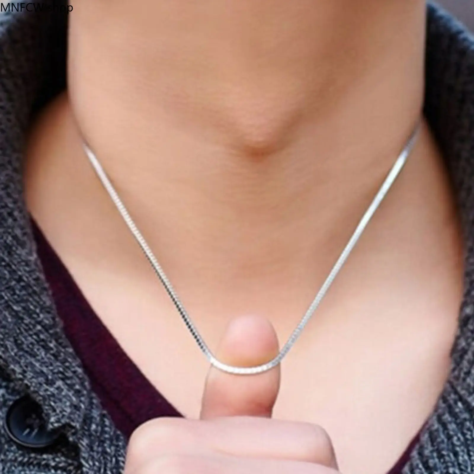 Women's Liquid Silver Snake Chain Necklace, Minimalist Jewelry Made with High-Density Anti-Allergy Copper, Hypoallergenic Foundation for Layered Chain Necklaces, Minimalist Necklace
