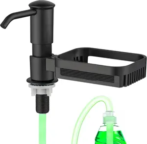Yofidra Soap Dispenser for Kitchen Sink & Restroom: Built-in Sink Soap Dispenser Pump with Sponge Holder, ABS Plastic Dispenser with 39” Tube Kit, Fit for Kitchen, Bathroom & Restroom Counter