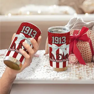 1pc 600ml Delta Sigma Theta 1913 Pattern 304 stainless steel large capacity travel mug.throw blanket. comfy throw blanket. 20oz insulated water bottle. chairs ideal for members and fans of the sorority and as a commemorative gift