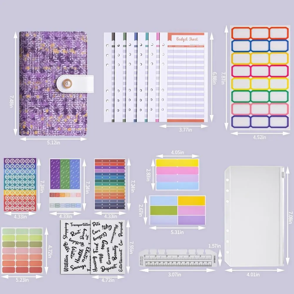 Xmas Colorful Savings Binder - Home Budget Planner with Expense Envelopes - Budget Planner with Budget Tracking Sheets, Cash Envelopes, 1 Ruler Bookmark, Stickers, Colorful Custom Stickers for Groceries, Financial Freedom