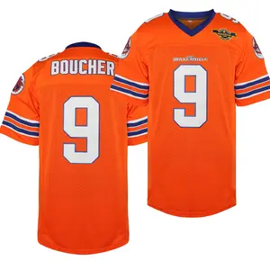 Bobby Boucher The Waterboy Adam Sandler Movie Mud Dogs Bourbon Bowl 50th Anniversary Football Jersey #9 Breathable Mesh Fabric Quick-Dry Uniform Christmas gifts