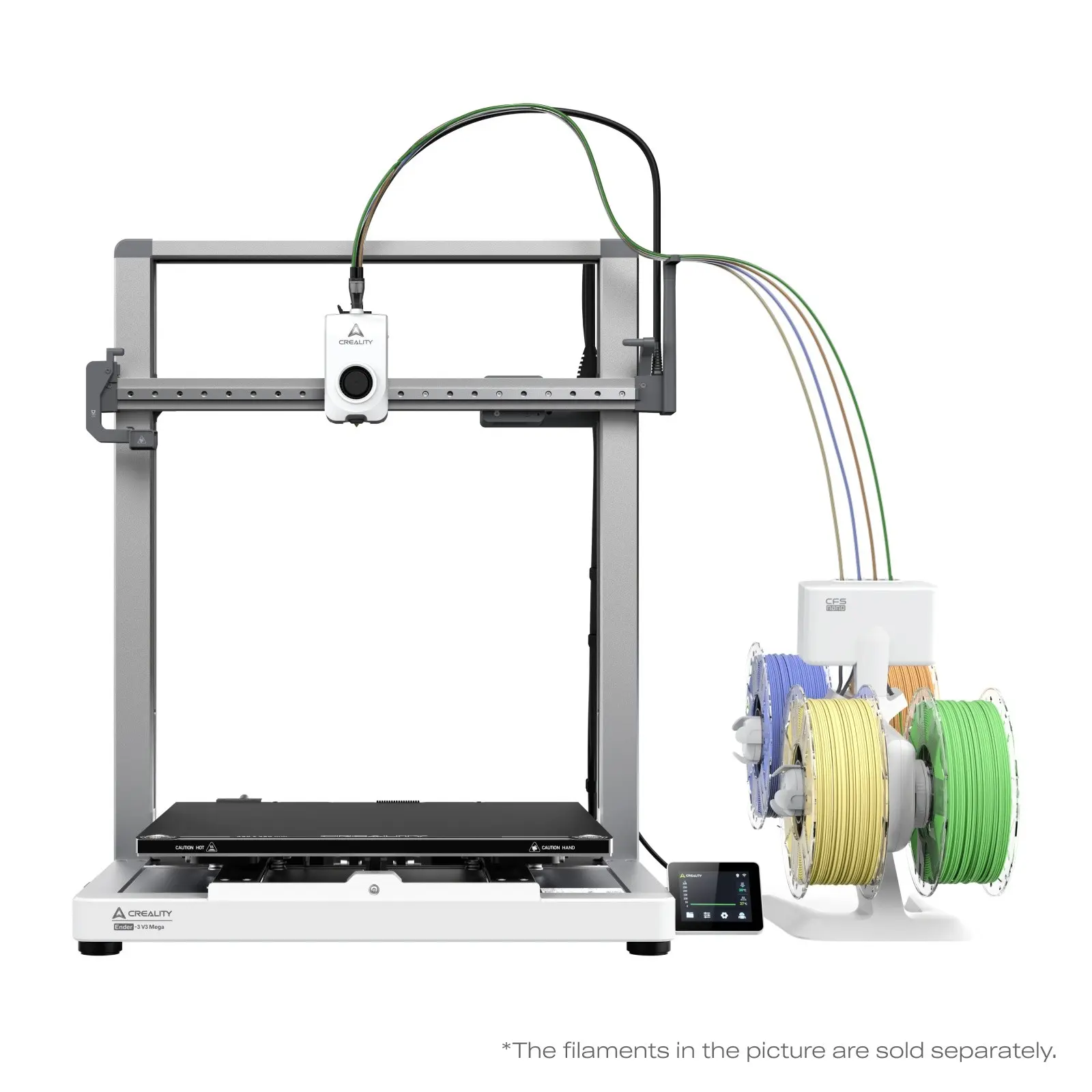 Creality Ender-3 V3 Mega Combo Large Format 3D Printer, 420x420x420mm, CFS nano 4-Color Printing, Auto Leveling, 85A-95A TPU Support,techvibes