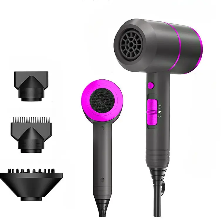 Professional Ionic Hair Dryer, Powerful 1800W Fast Drying Low Noise Blow Dryer with 2 Concentrator Nozzle 1 Diffuser Attachments for Home Salon Travel