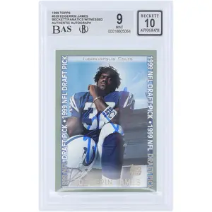 Edgerrin James Indianapolis Colts Autographed 1999 Topps #339 Beckett Fanatics Witnessed Authenticated 9/10 Rookie Card - Fanatics Authentic Certified