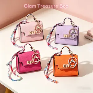 4PCS Elegant Mini Leather Keychains - Cute Bag Charm, Car Keyring with Colorful Strap, Small Purse Accessory for Mother's Day Gifting, Keychains For Women, Cute Keychains Key Holder keychain