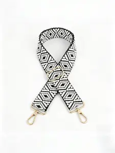 Adjustable Embroidered Bag Strap for Handheld and Crossbody Bags Stylish Durable Accessories for Beginners and Professionals, Geometric Pattern, Suitable for All Seasons