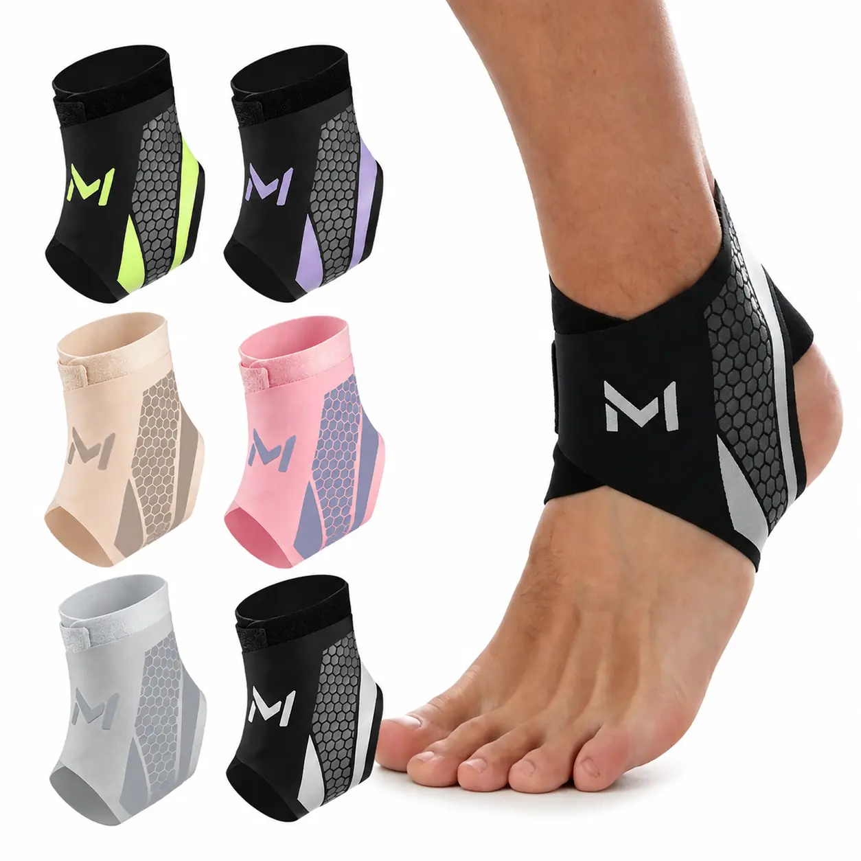 1 Pair Sports Ankle Support Brace, Compression Ankle Sleeve, Breathable Ankle Stabilizer for Running, Basketball, Fitness and Daily Wear
