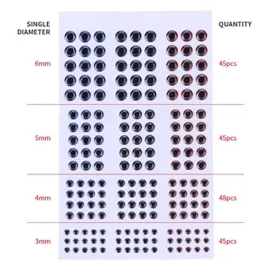 183Pcs/Lot Multi-Size Holographic 3D Artificial Eye Stickers, 3-6mm Epoxy Resin Fishing Tackle for Fly Tying, Fishing Accessories [Fall Deals]