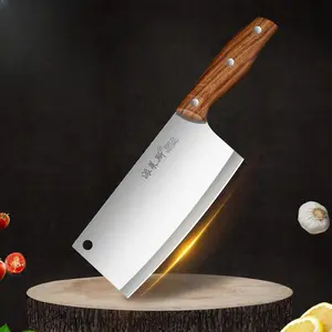 1pc High-quality stainless steel slicing knife, ergonomic wooden handle, suitable for cutting vegetables, meat, food seasonings, easy to clean. It can be applied to household, restaurant and kitchen knives, Chef Knives