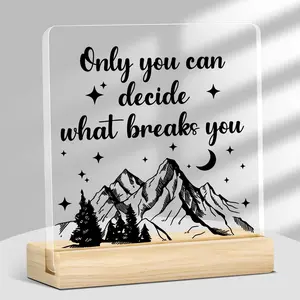 ACOTAR Acrylic Desk Sign, 1 Count Letter Pattern Decorative Ornament, Minimalist Room Decor, Durable Bookish Plaque, Birthday Shelf Accessory for Book Lovers, Office Home Decor, Desk Signage Decoration, Indoor Home Decoration