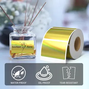 230 Round Thermal Labels Roll, 50x30mm Sticky Holographic Paper Compatible with Phomemo M110/m200/m220 Printers, Ideal for Holiday Greetings, Thermal Printing Labels