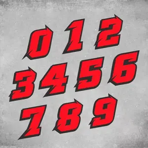1set 0 To 9 Colors Of Digital Reflective Stickers DIY Motorcycle Modification Accessories Car Exterior StickerS Arabic Numeral Helmet