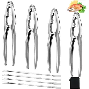 8 count Crab Crackers and Tools Set, Lobster Crackers and Picks, Crab  Cracker Tool, 4 count Nut Crackers, 4 count Crab  Forks with Storage Bag, Seafood Tools Set for Eating