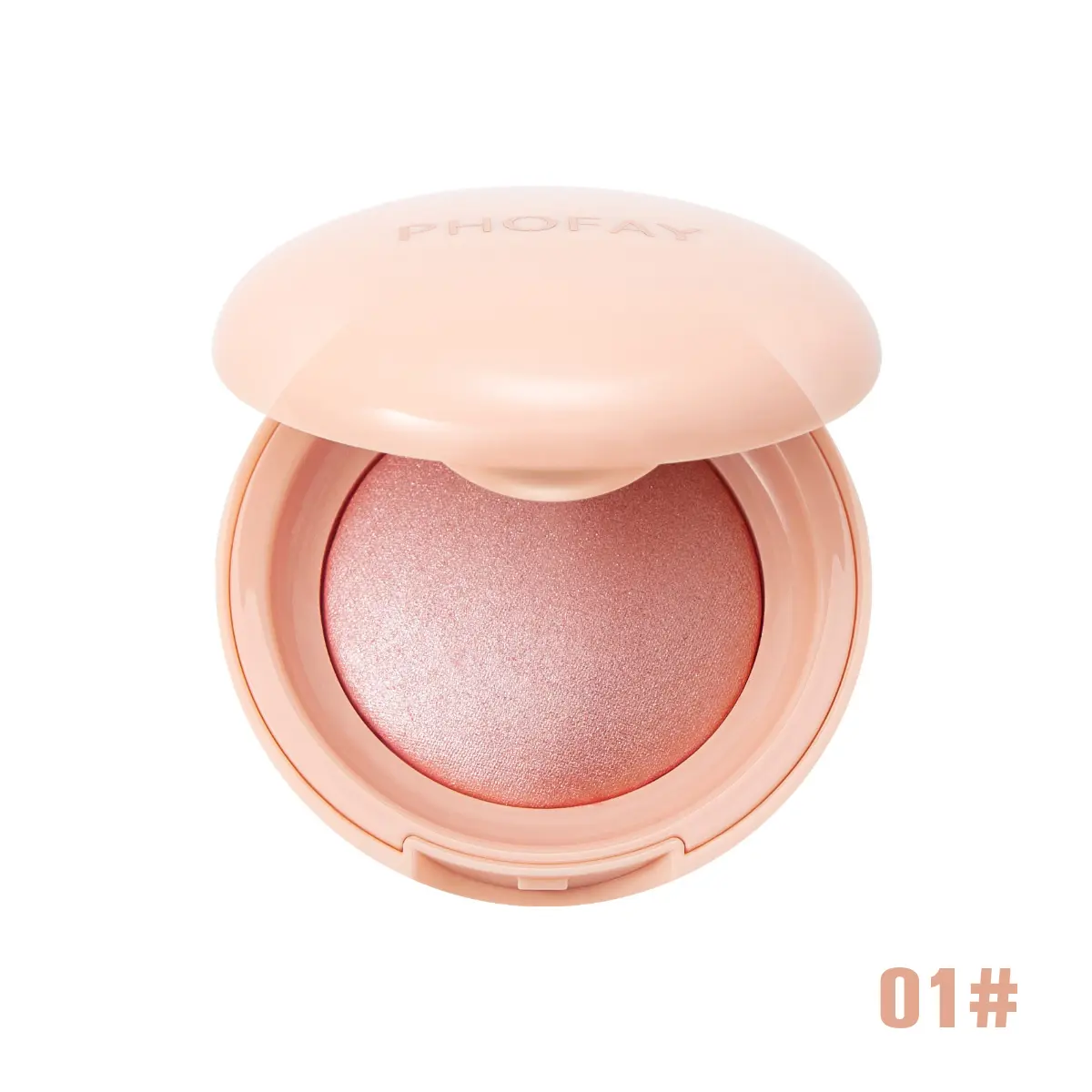 PHOFAY Soft Pinch Glitter Powder Blush - Smooth Lightweight Cosmetic, Vegan Buildable, All-Day Wear, Peach Shade, Silky Blend, Radiant Glow, Bling Effect, Suitable for Normal Skin, Brightening, Infinite Glow, Single Item