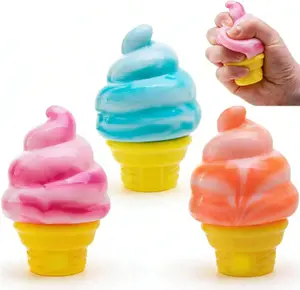 Popular ice cream extrusion toys, soft ice cream cones, slowly ascending sensory stimulation toys, providing a comfortable and stress-relieving effect, suitable as gifts to give.