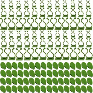 200PCS Plant Climbing Wall Fixture Clips Self-Adhesive Hook Vines Traction Clips Invisible Holder Garden Supplies Green Leaf Simulation Self-Adhesive Hook Wire Fixing Supporting Garden Obelisk Trellis