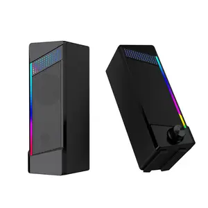Computer Speakers, PC SoundBar, Gaming Speakers for PC Computer Laptop Desktop, Subwoofer Wired, RGB Speakers, USB Powered 3.5mm Aux（Package Includes Only Two Speaker）