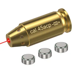 1pc, 45ACP Caliber Calibrator, Red Laser Sight Aperture ,Enhances Shooting Ability, Saves Training Time And Cost, Improves Calibration Accuracy, Quick Zeroing Sight, Made Of Brass, Gold-plated Appearance Exquisite, Reusable Iron Box Packaging