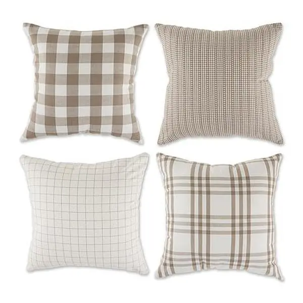 Design Imports Assorted Farmhouse Pillow Covers 18x18 Set of 4 Design Imports Assorted Farmhouse Pillow Covers 18x18 Set of 4